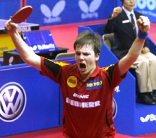 JWM2009-Ricardo Walther-Jubel nach Einzelsieg gegen Korea